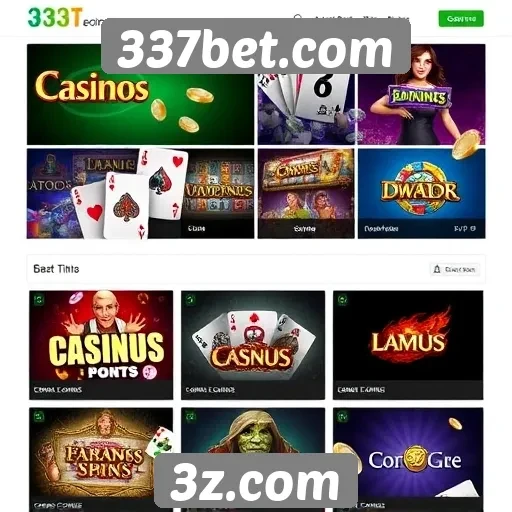 Oferta de jogos de cassino disponível em 337bet
